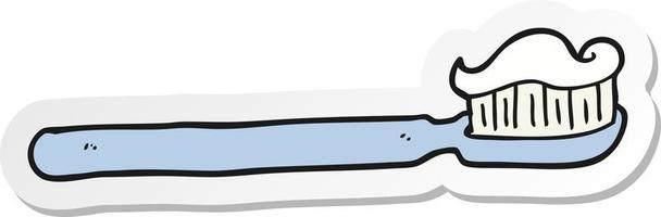 sticker of a cartoon toothbrush vector