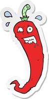 sticker of a hot chilli pepper cartoon vector