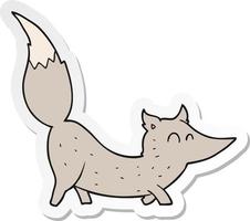 sticker of a cartoon little wolf vector