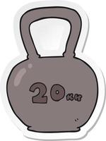 sticker of a cartoon 20kg kettle bell vector