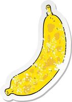 retro distressed sticker of a cartoon banana vector