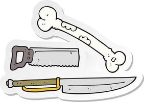 sticker of a cartoon knife vector