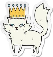 sticker of a cartoon posh cat vector