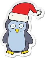 sticker of a cartoon penguin vector