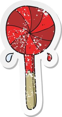 retro distressed sticker of a cartoon lollipop