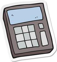 sticker of a cartoon calculator vector