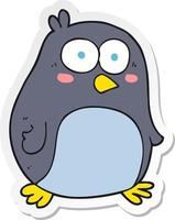 sticker of a cartoon penguin vector