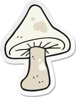 sticker of a cartoon mushroom vector