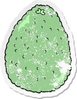 retro distressed sticker of a cartoon avocado vector