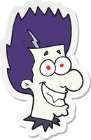 sticker of a cartoon grinning vampire vector