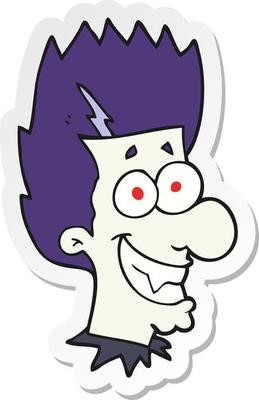 sticker of a cartoon grinning vampire