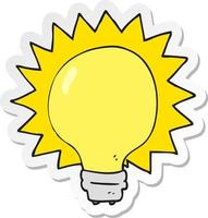 sticker of a cartoon light bulb vector