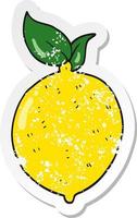 retro distressed sticker of a cartoon lemon vector