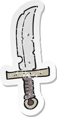 retro distressed sticker of a cartoon knife
