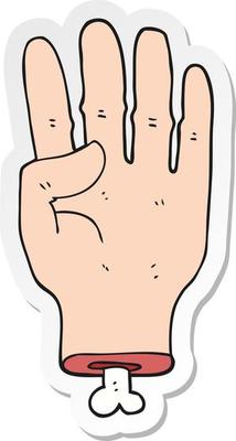 sticker of a cartoon hand