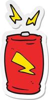 sticker of a cartoon battery vector