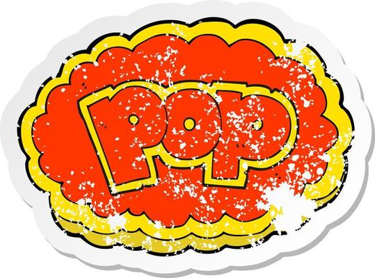 retro distressed sticker of a cartoon POP symbol