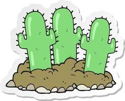 pegatina de un cactus de dibujos animados vector