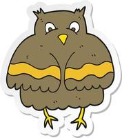 sticker of a cartoon owl vector