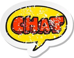 retro distressed sticker of a cartoon chat symbol vector