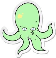 sticker of a cartoon octopus vector