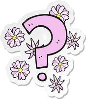 sticker of a cartoon question mark vector