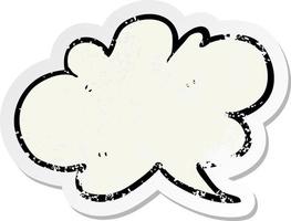 retro distressed sticker of a cartoon cloud speech bubble vector