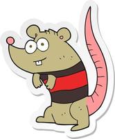 sticker of a cartoon rat vector