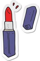 sticker of a cartoon lipstick vector