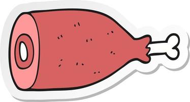 sticker of a cartoon meat vector