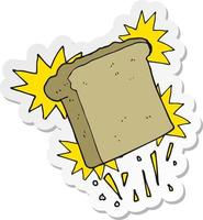 sticker of a cartoon toast vector