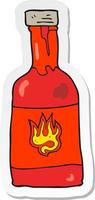 sticker of a cartoon chili sauce vector