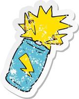 retro distressed sticker of a cartoon battery sparking vector