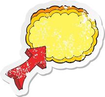 retro distressed sticker of a cartoon pointing arrow vector