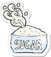retro distressed sticker of a cartoon sugar bowl vector
