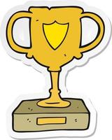 sticker of a cartoon trophy vector