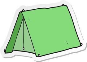 sticker of a cartoon tent vector