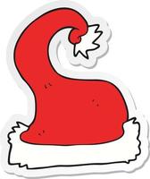 sticker of a cartoon santa claus hat vector