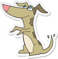 sticker of a cartoon dog vector