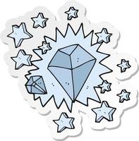 sticker of a cartoon sparkling diamond vector