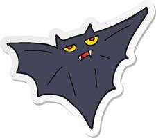 sticker of a cartoon halloween bat vector