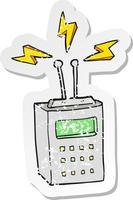 retro distressed sticker of a cartoon scientific device vector