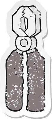 retro distressed sticker of a cartoon pliers