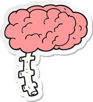 sticker of a cartoon brain vector