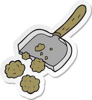 sticker of a cartoon dust pan vector