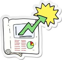 sticker of a cartoon business document vector