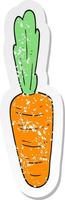 retro distressed sticker of a cartoon carrot vector