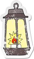 retro distressed sticker of a cartoon lantern vector