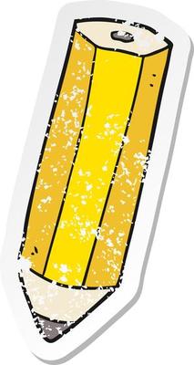 retro distressed sticker of a cartoon pencil