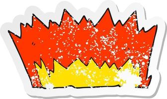 retro distressed sticker of a cartoon explosion vector